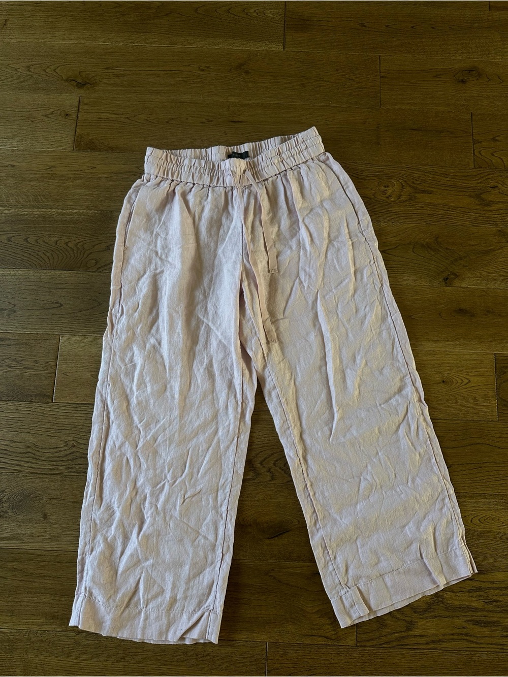 J. Crew Wide-leg Cropped 24” Seaside Pant  100% Linen Lilac XS